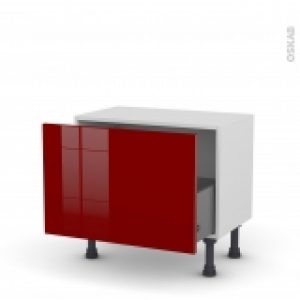Meuble De Cuisine Bas Ivia Rouge 1 Casserolier L60 X H41 X P37 Cm