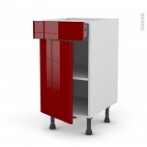 Meuble De Cuisine Bas Ivia Rouge 1 Porte 1 Tiroir L40 X H70 X P58 Cm