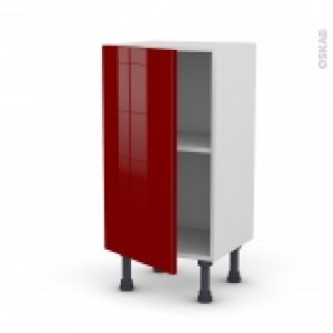 Meuble De Cuisine Bas Ivia Rouge 1 Porte L40 X H70 X P37 Cm