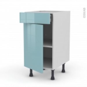 Meuble De Cuisine Bas Keria Bleu 1 Porte 1 Tiroir L40 X H70 X P58 Cm
