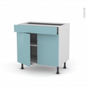 Meuble De Cuisine Bas Keria Bleu 2 Portes 1 Tiroir L80 X H70 X P58 Cm