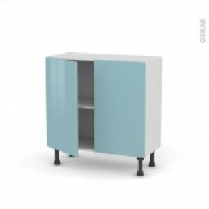 Meuble De Cuisine Bas Keria Bleu 2 Portes L80 X H70 X P37 Cm