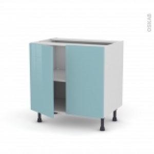 Meuble De Cuisine Bas Keria Bleu 2 Portes L80 X H70 X P58 Cm