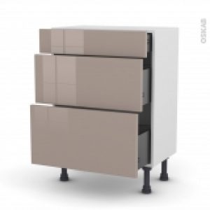 Meuble De Cuisine Bas Keria Moka 3 Tiroirs L60 X H70 X P37 Cm