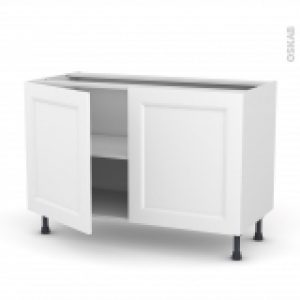 Meuble De Cuisine Bas Static Blanc 2 Portes L120 X H70 X P58 Cm