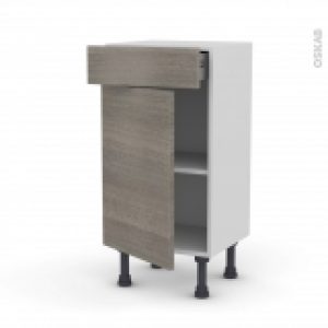 Meuble De Cuisine Bas Stilo Noyer Naturel 1 Porte 1 Tiroir L40 X H70 X P37 Cm