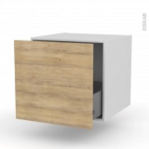 Meuble De Cuisine Bas Suspendu Hosta Chene Naturel 1 Casserolier L60 X H57 X P58 Cm