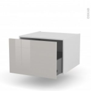 Meuble De Cuisine Bas Suspendu Ivia Gris 1 Casserolier L60 X H41 X P58 Cm