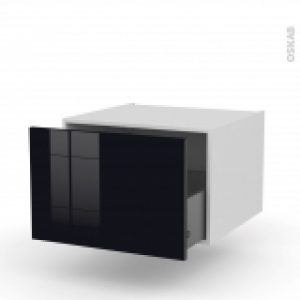 Meuble De Cuisine Bas Suspendu Keria Noir 1 Casserolier L60 X H41 X P58 Cm