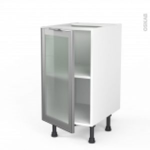 Meuble De Cuisine Bas Vitre Facade Alu 1 Porte L40 X H70 X P58 Sokleo