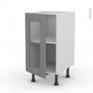 Meuble De Cuisine Bas Vitre Filipen Gris 1 Porte L40 X H70 X P58 Cm