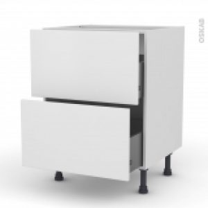 Meuble De Cuisine Casserolier Ginko Blanc 2 Tiroirs L60 X H70 X P58 Cm