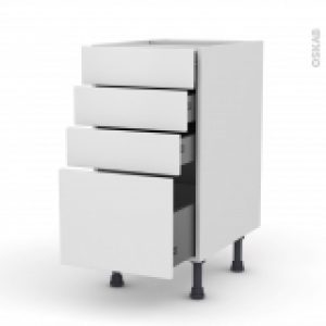 Meuble De Cuisine Casserolier Ginko Blanc 4 Tiroirs L40 X H70 X P58 Cm