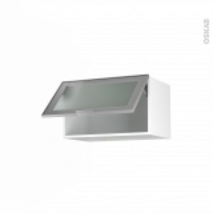 Meuble De Cuisine Haut Abattant Vitre Facade Alu 1 Porte L60 X H35 X P37 Cm Sokleo