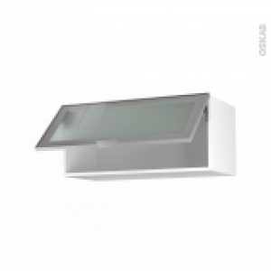 Meuble De Cuisine Haut Abattant Vitre Facade Alu 1 Porte L80 X H35 X P37 Cm Sokleo