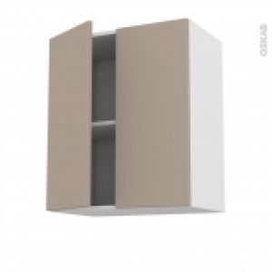 Meuble De Cuisine Haut Ouvrant Ginko Taupe 2 Portes L60 X H70 X P37 Cm