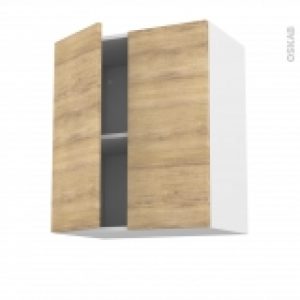 Meuble De Cuisine Haut Ouvrant Hosta Chene Naturel 2 Portes L60 X H70 X P37 Cm
