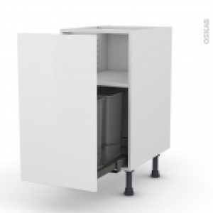 Meuble De Cuisine Poubelle Coulissante Ginko Blanc 1 Porte L40 X H70 X P58 Cm