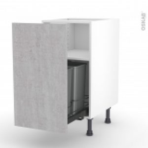 Meuble De Cuisine Poubelle Coulissante Hoda Beton 1 Porte L40 X H70 X P58 Cm