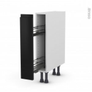 Meuble De Cuisine Range Epice Epoxy Ipoma Noir Mat 1 Porte L15 X H70 X P58 Cm