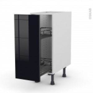 Meuble De Cuisine Range Epice Epoxy Keria Noir 1 Porte L30 X H70 X P58 Cm