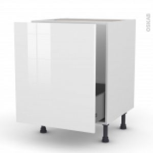 Meuble De Cuisine Sous Evier Bora Blanc 1 Porte Coulissante L60 X H70 X P58 Cm