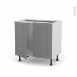 Meuble De Cuisine Sous Evier Filipen Gris 2 Portes L80 X H70 X P58 Cm