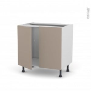 Meuble De Cuisine Sous Evier Ginko Taupe 2 Portes L80 X H70 X P58 Cm