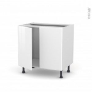 Meuble De Cuisine Sous Evier Iris Blanc 2 Portes L80 X H70 X P58 Cm