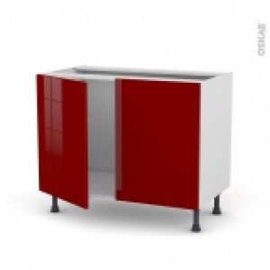 Meuble De Cuisine Sous Evier Ivia Rouge 1 Porte L60 X H70 X P58 Cm