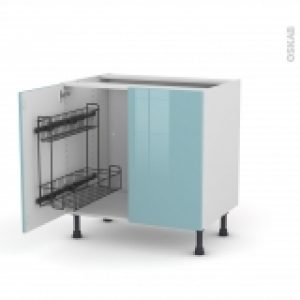 Meuble De Cuisine Sous Evier Keria Bleu 2 Portes Lessiviel L80 X H70 X P58 Cm