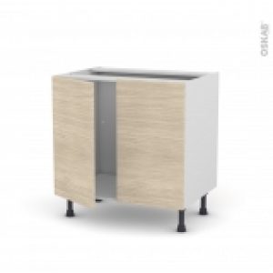 Meuble De Cuisine Sous Evier Stilo Noyer Blanchi 2 Portes L80 X H70 X P58 Cm