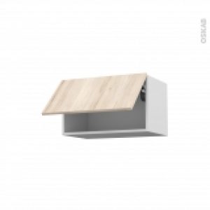 Meuble De Cuisine Sur Hotte Pour Hotte Encastrable Haut Abattant Ikoro Chene Clair 1 Porte L60 X H35 X P37 Cm