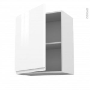 Meuble De Cuisine Sur Hotte Pour Hotte Encastrable Haut Ouvrant Ipoma Blanc Brillant 1 Porte L60 X H70 X P37 Cm
