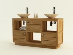 Meuble de salle de bain Asti L140 cm en teck
