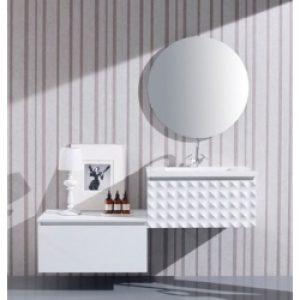 Meuble de salle de bain Capiton blanc…