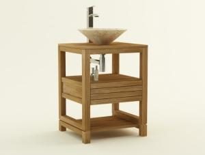 Meuble de salle de bain en teck COME L60 cm