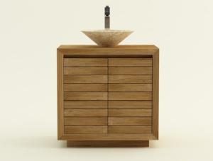 Meuble de salle de bain en teck MONZA L80 cm