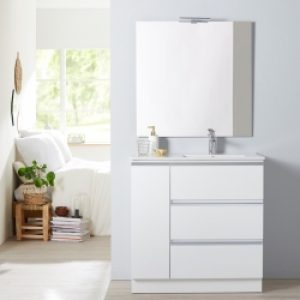Meuble de salle de bain à poser Blanc…