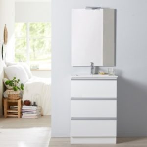 Meuble de salle de bain à poser blanc 60…