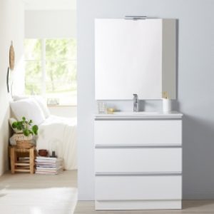 Meuble de salle de bain à poser blanc 80…