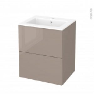 Meuble De Salle De Bains Plan Vasque Naja Keria Moka 2 Tiroirs Cotes Decors L605 X H715 X P505 Cm