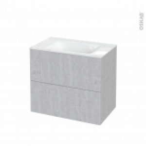 Meuble De Salle De Bains Plan Vasque Vala Hoda Beton 2 Tiroirs Cotes Decors L805 X H712 X P505 Cm