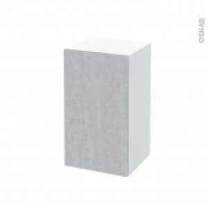 Meuble De Salle De Bains Rangement Bas Hoda Beton 1 Porte L40 X H70 X P37 Cm