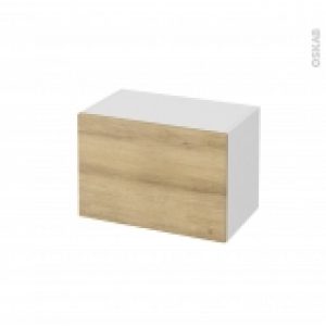 Meuble De Salle De Bains Rangement Bas Hosta Chene Naturel 1 Tiroir L60 X H41 X P37 Cm