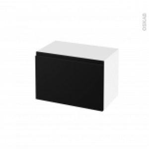 Meuble De Salle De Bains Rangement Bas Ipoma Noir Mat 1 Tiroir L60 X H41 X P37 Cm