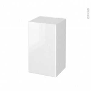 Meuble De Salle De Bains Rangement Bas Iris Blanc 1 Porte L40 X H70 X P37 Cm