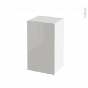 Meuble De Salle De Bains Rangement Bas Ivia Gris 1 Porte L40 X H70 X P37 Cm