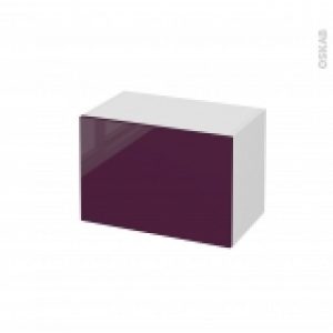 Meuble De Salle De Bains Rangement Bas Keria Aubergine 1 Porte L60 X H41 X P37 Cm
