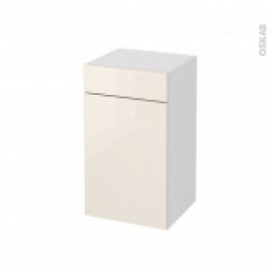 Meuble De Salle De Bains Rangement Bas Keria Ivoire 1 Porte 1 Tiroir L40 X H70 X P37 Cm